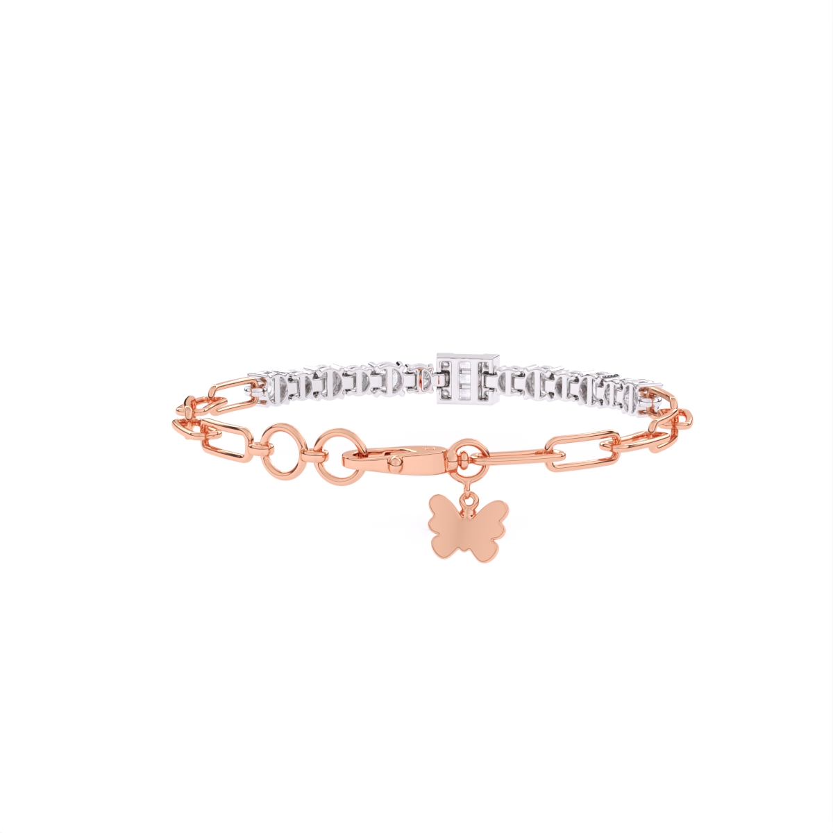 Sparkling Line Diamond Chain Bracelet